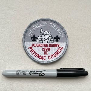 Vintage patch, Boy Scout patch, Klondike Derby, 1988, Potomac Council